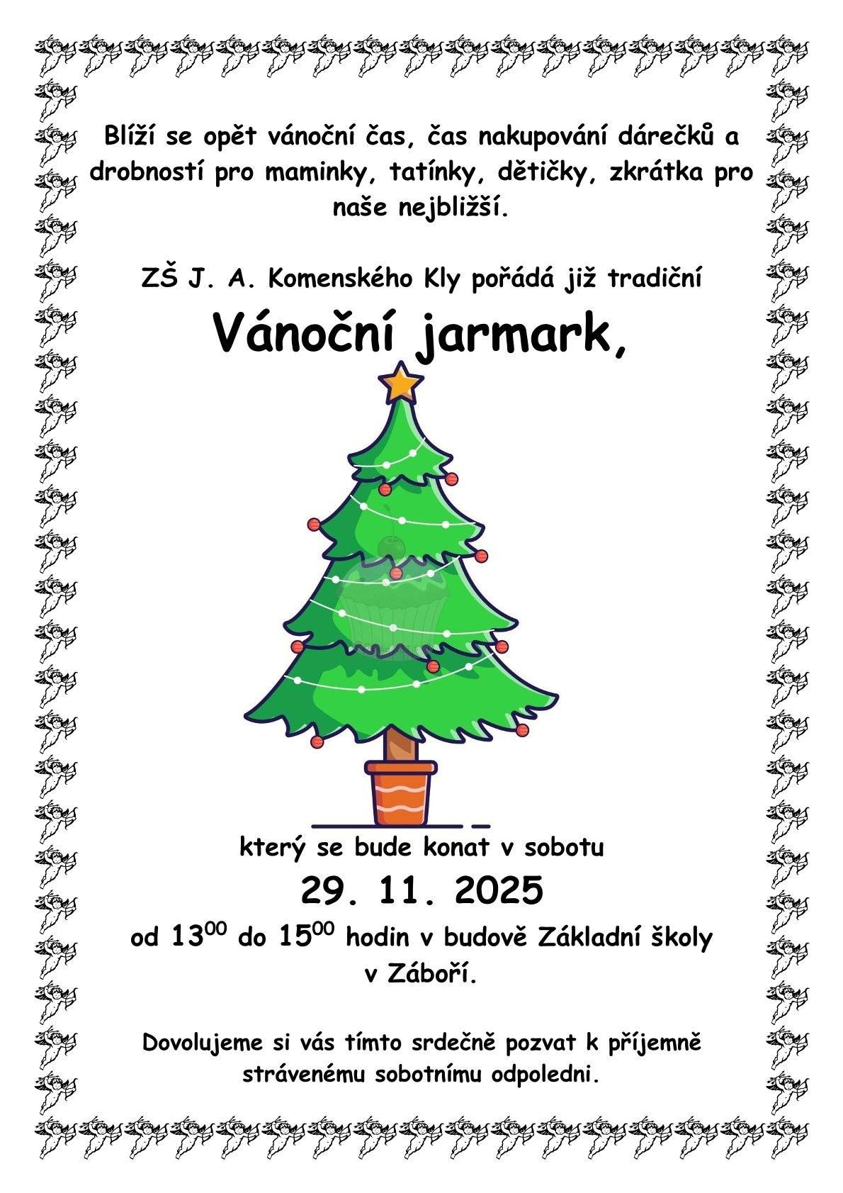 Pozvánka na tradiční Vánoční jarmark ZŠ Kly