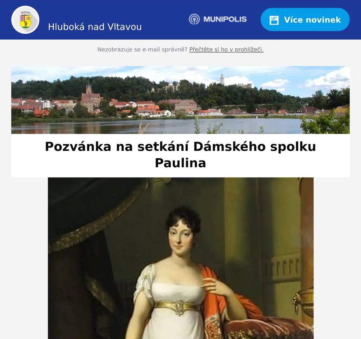 Milí spoluobčané, Spolek Paulina vás zve na listopadové setkání dámského klubu Paulina jako obvykle poslední středu v měsíci tj. 26. listopadu od 17 hod. v prostorách ORC, Knížecí dvůr 26/1 na Hluboké. Po téměř roce mezi námi opět přivítáme Janu Smolovou, která nás tentokrát provede tématem: „Karty, intuice a nahlédnutí do budoucna“ Povíme si, jak s kartami pracovat, jak vnímat jejich symboliku a co všechno nám mohou ukázat – o nás samých, našich vztazích i směrech, kterými se můžeme vydat. Nebude chybět prostor pro otázky, výklad i malé rituály, které nás podpoří v tom, co právě potřebujeme. Čeká nás pohodový večer s nádechem tajemna, ženské energie a prostoru pro zastavení. Přijďte si odpočinout, nechat se inspirovat a třeba i nahlédnout, co vám karty chtějí říct. Kdy: úterý 29. října 2025 od 17:00Kde: Knížecí Dvůr – prostor ORC Wine, Hluboká nad Vltavou Předem děkujeme za zprávu, pokud se rozhodnete přijít. Bližší informace najdete na webu nebo našem Facebook profilu.Spolek Paulina