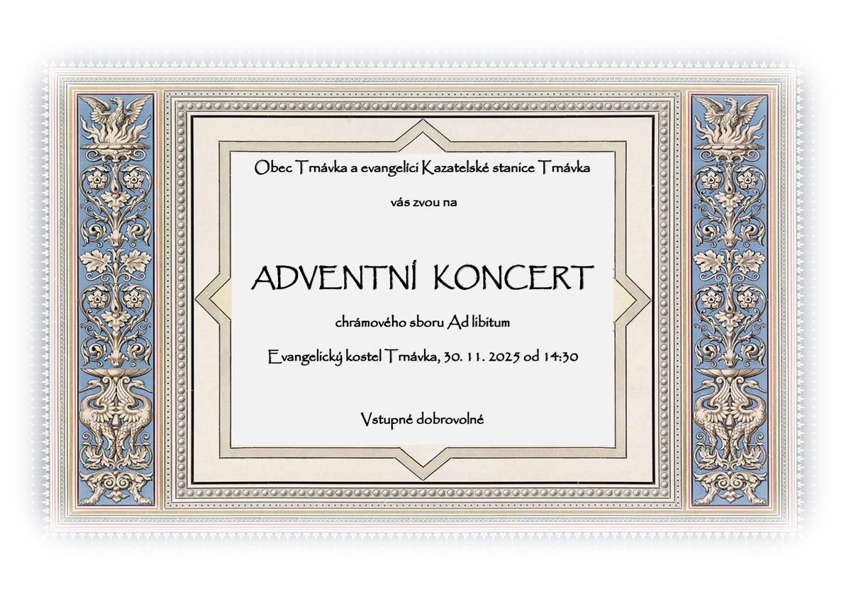 Pozvánka na adventní koncert v evangelickém kostele v Trnávce 30. 11. 2025 od 14.30 hod.