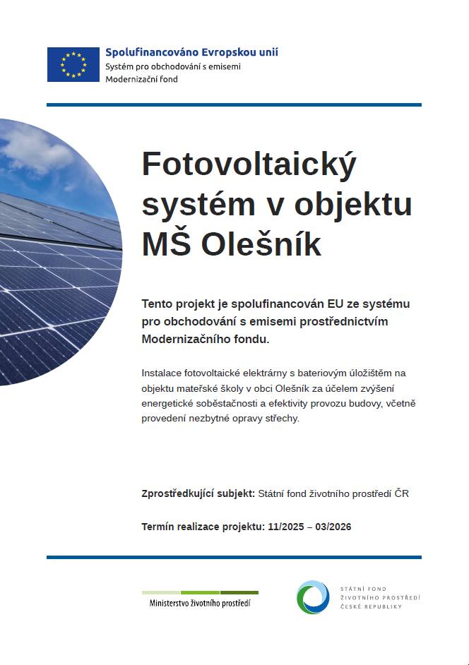 Spolufinancováno z Modernizačního fondu SFŽP