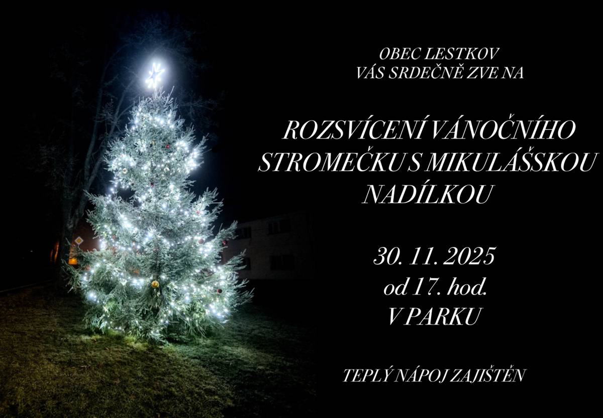 Srdečně Vás zveme na slavnostní rozsvícení vánočního stromečku spojené s mikulášskou nadílkou.  30.11.2025 v 17:00 hodin  VKSOZ společně s hasiči