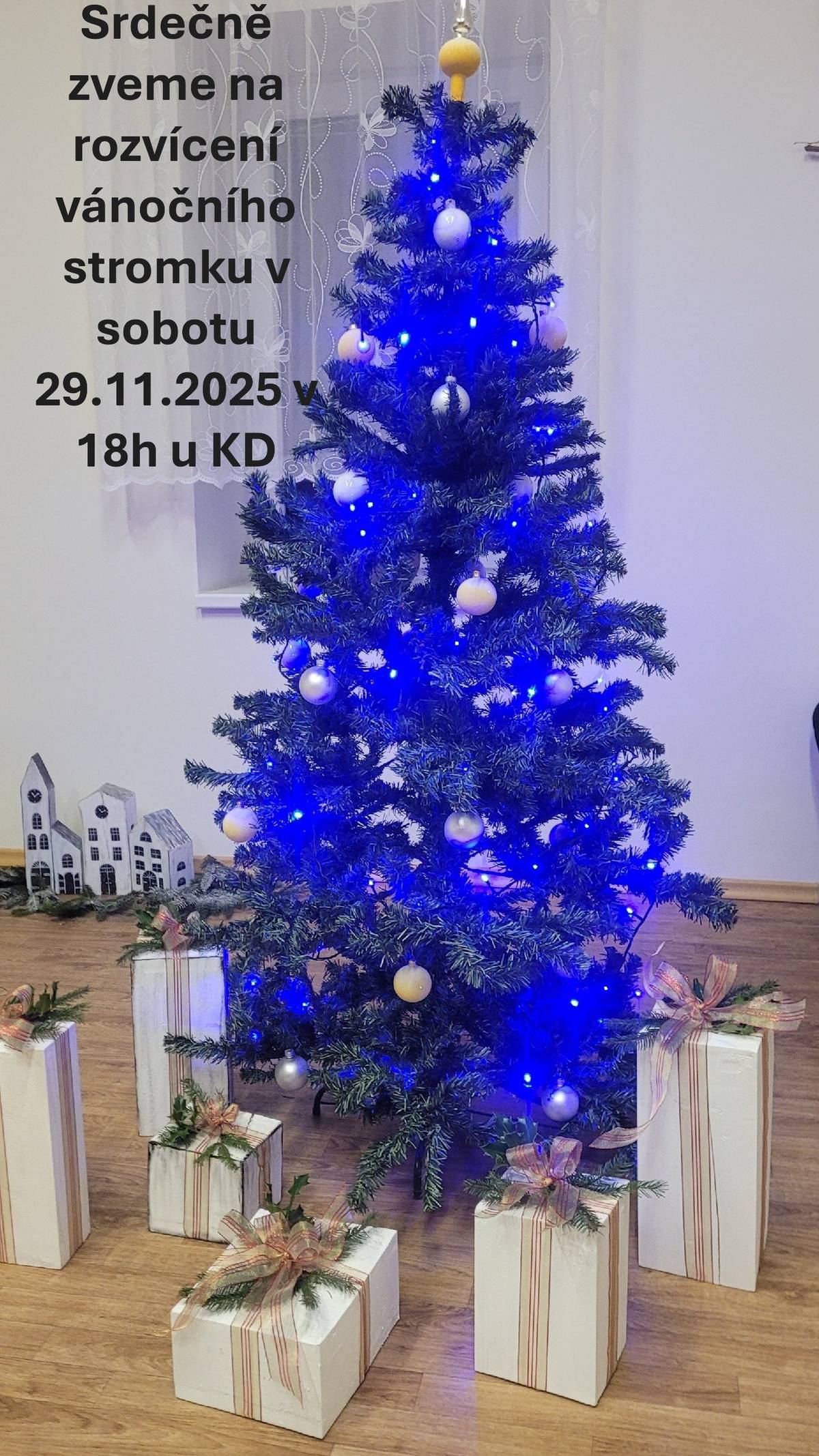 Srdečně zveme na rozsvícení vánočního stromku v sobotu 29.11.2025 v 18h u KD