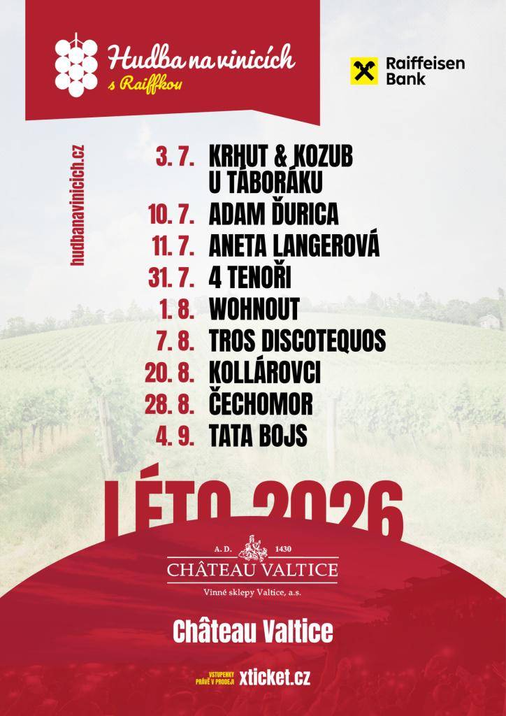 Ve Valticích to s Hudbou na vinicích táhnou už sedmý rok. Bez nadsázky se tak dá říct, že je Vinařství Chateau Valtice základním stavebním kamenem zmíněného seriálu letních open air koncertů.