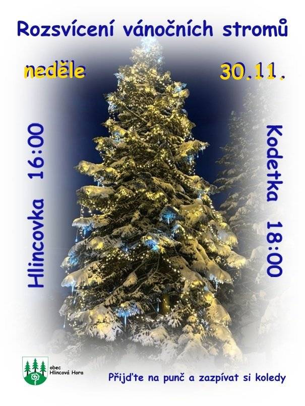 Rozsvícení vánočních stromů v obci