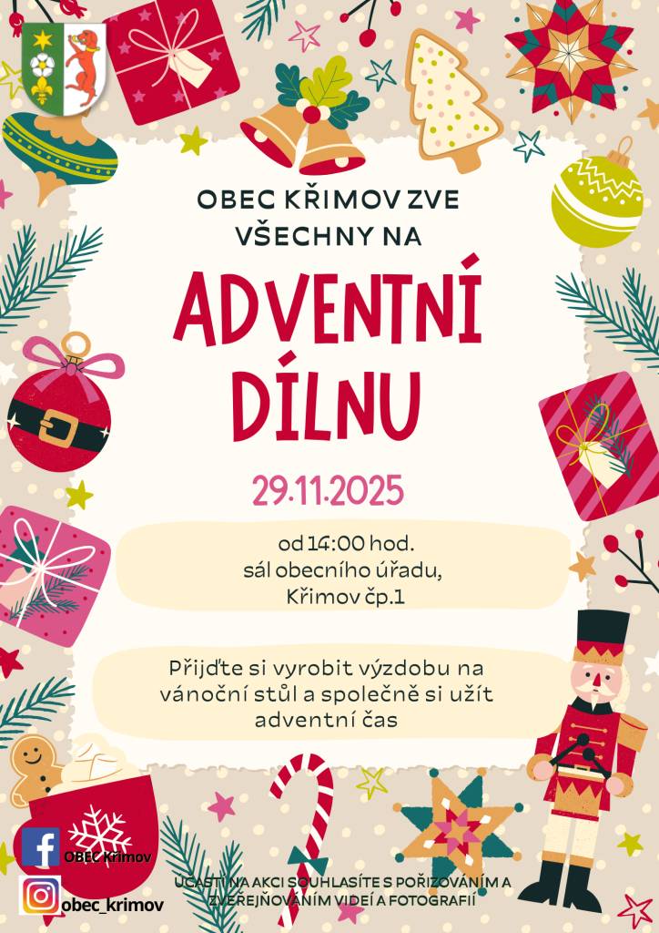 Přijďte si vyrobit výzdobu na vánoční stůl a společně si užít adventní čas.