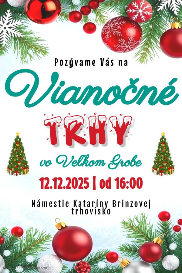 Domáci záujemcovia o predajné miesto na tohtoročných vianočných trhoch sa môžu prihlasovať telefonicky, mailom alebo osobne na Obecnom úrade najneskôr do 9.12.2025.