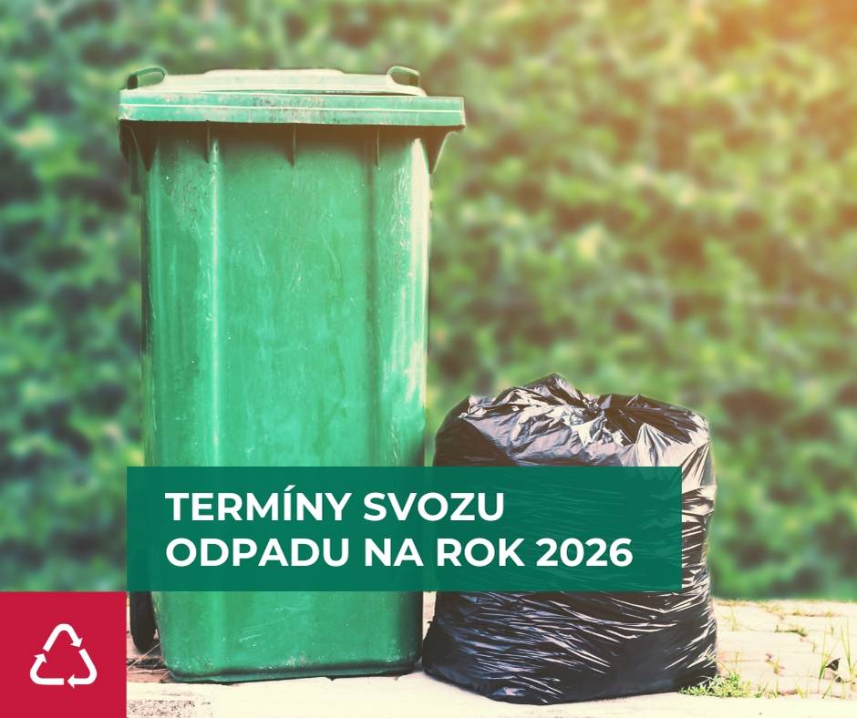 Přinášíme termíny svozu komunálního odpadu, plastu a papíru a bioodpadu pro rok 2026.