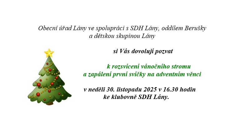 Rozsvícení vánočního stromu v Lánech.