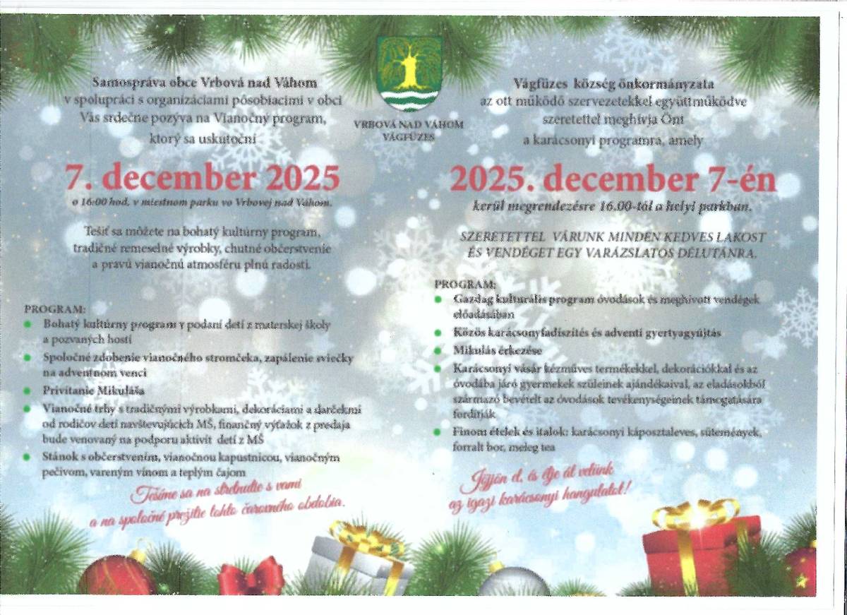 Advent vo Vrbovej nad Váhom Advent Vágfüzes