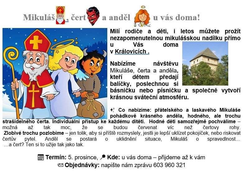 Mikuláš, čert a anděl u vás doma