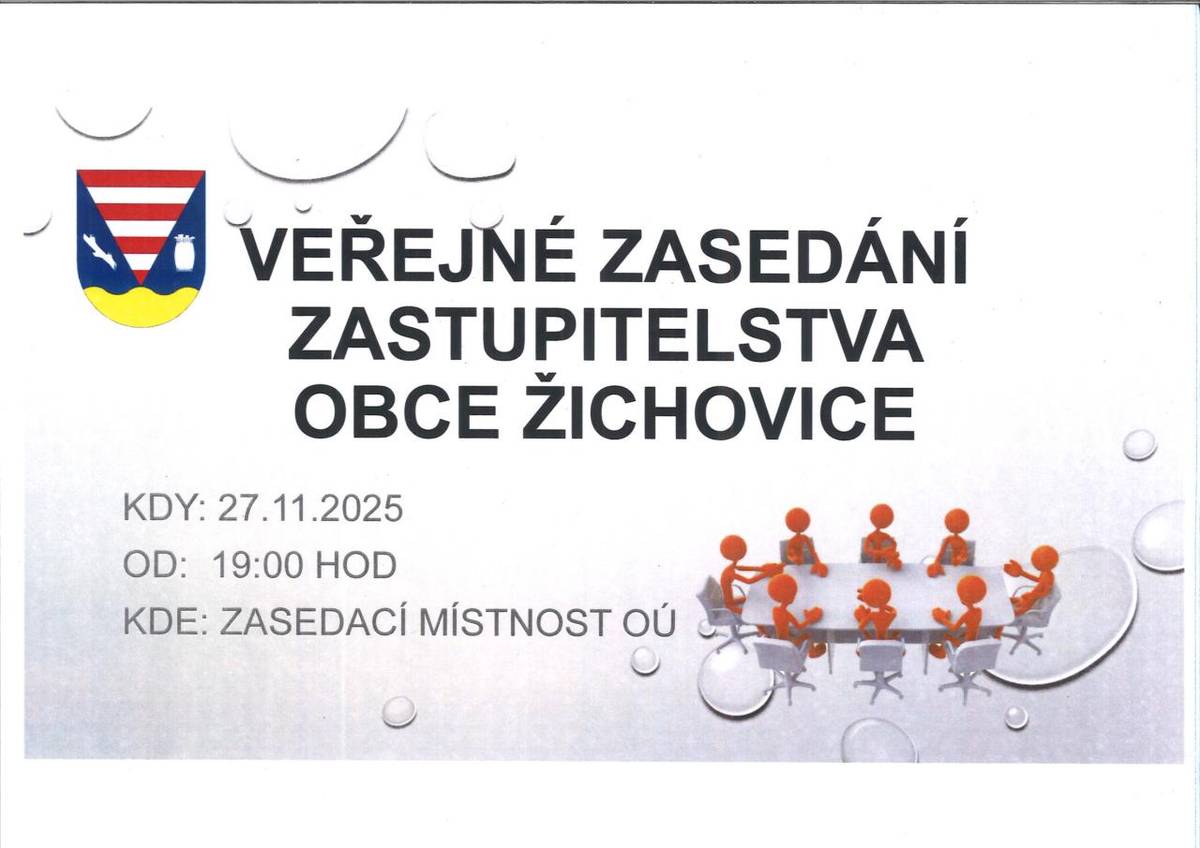 Pozvánka na XVI.veřejné zasedání zastupitelstva Obce Žichovice konané dne 27.11.2025