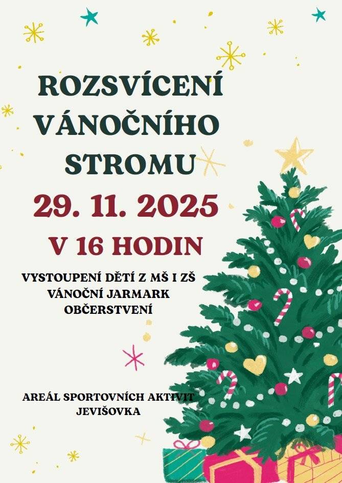 1/  Vážení občané, byly zahájeny výkopové práce projektu spol. EG.D a obce Jevišovka pro uložení kabelů vysokého a nízkého napětí a veřejného osvětlení. Práce budou probíhat postupně v ulici Školní, Hrušovanské, Zahradní, Široké, Sklepní a části Drnholecké.  Žádáme o trpělivost a pochopení při částečném záboru zelených i parkovacích ploch a komunikací. K závěru akce bude vše uvedeno do původního stavu. Děkujeme. 2/  Zveme občany na slavnostní rozsvícení Vánočního stromu v naší obci. Sejdeme se v sobotu 29. 11. v 16 hodin na areálu za kulturním domem, kde nás děti z mateřské i základní školy potěší svým kulturním vystoupením a po rozsvícení stromu se můžete zahřát horkým čajem a svařeným vínem. Součástí bude také malý jarmark vánočních dekorací od dětí z mateřské školy a také od jiných prodejců. Uvítáme od vás sladké či slané občerstvení na společný stůl. Přijďte s námi slavnostně zahájit letošní advent.    3/  Příští sobotu 6. prosince pro nás připravují naši vinaři 10. jubilejní ročník Zabijačkových specialit a svařených vín. Začátek je v 10 hodin na areále za kulturním domem.