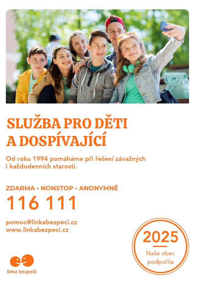 Obci Tři Sekery byla vyjádřena vděčnost za její podporu Linky bezpečí, z. s.