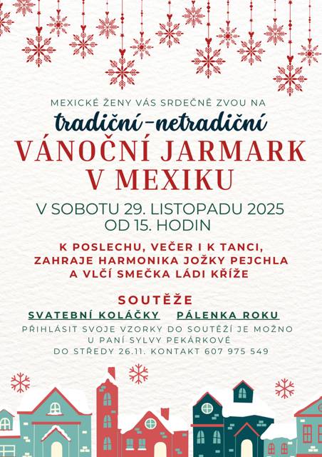 Pozvánka k sousedům na vánoční jarmark. Více na letáku v příloze.