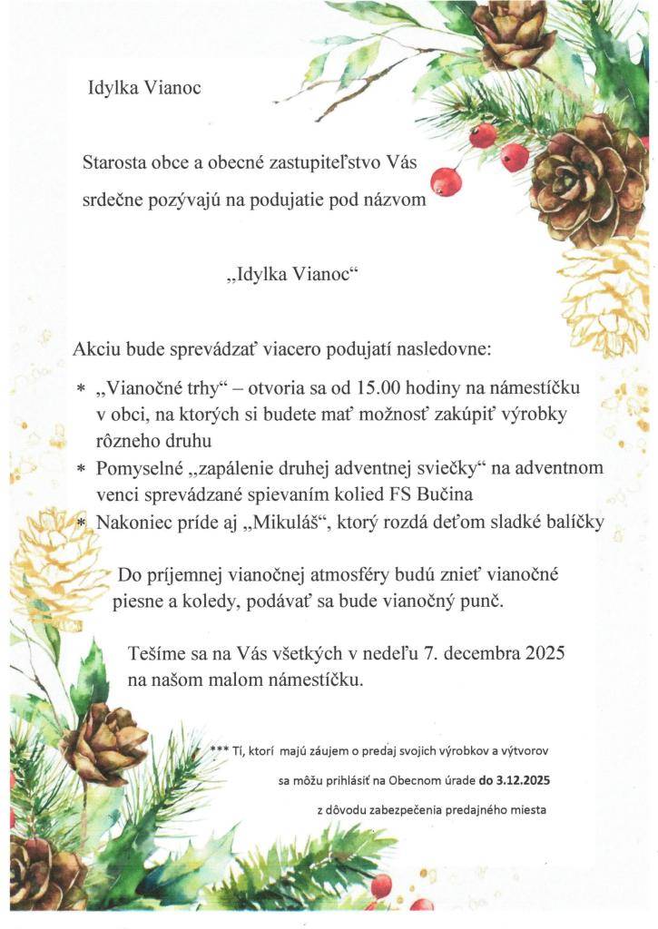 edeľa 7. decembra 2025 o 15.00 hod.