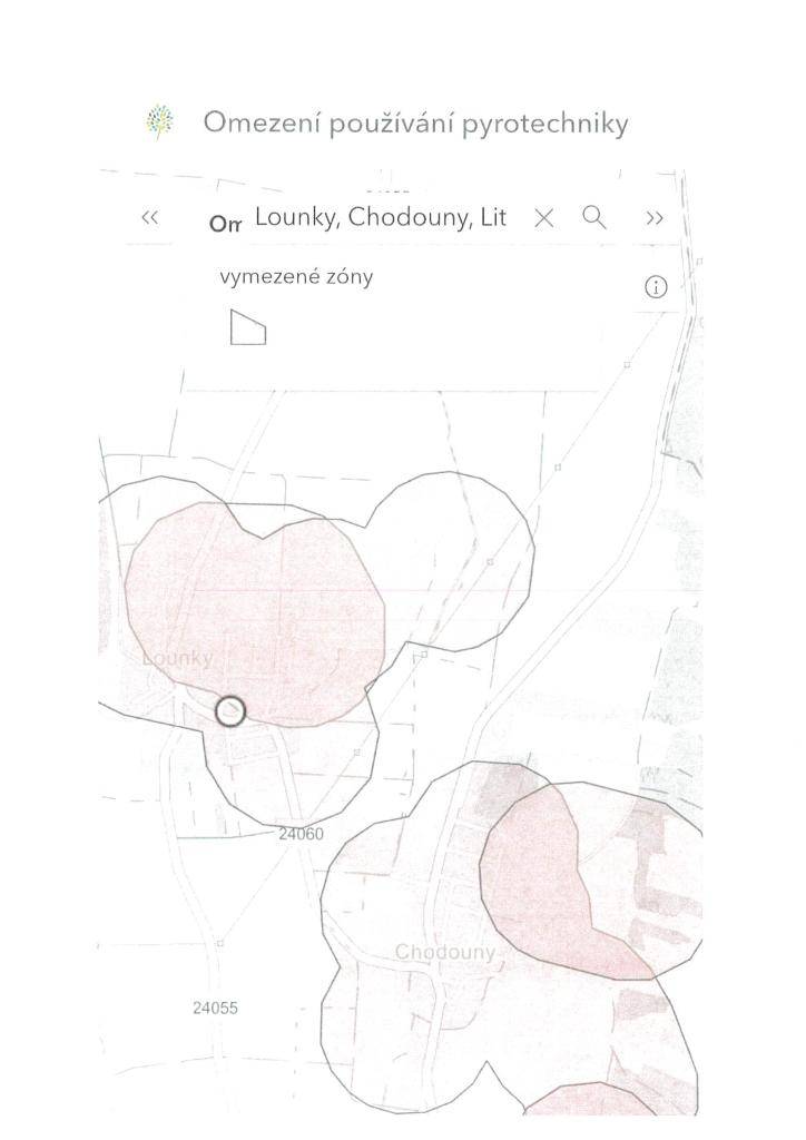 Omezení používání pyrotechniky od 1.12.2025    Zdroj:https://agrigis.gov.cz/.../apps/instant/basic/index.html...