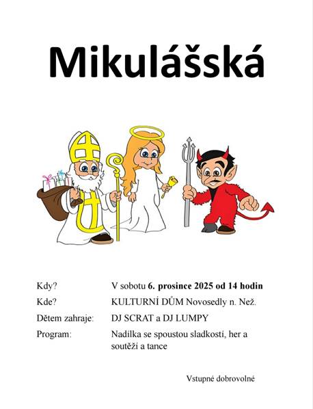 KD Novosedly n.N. 6.12.2025 od 14.00 hodi