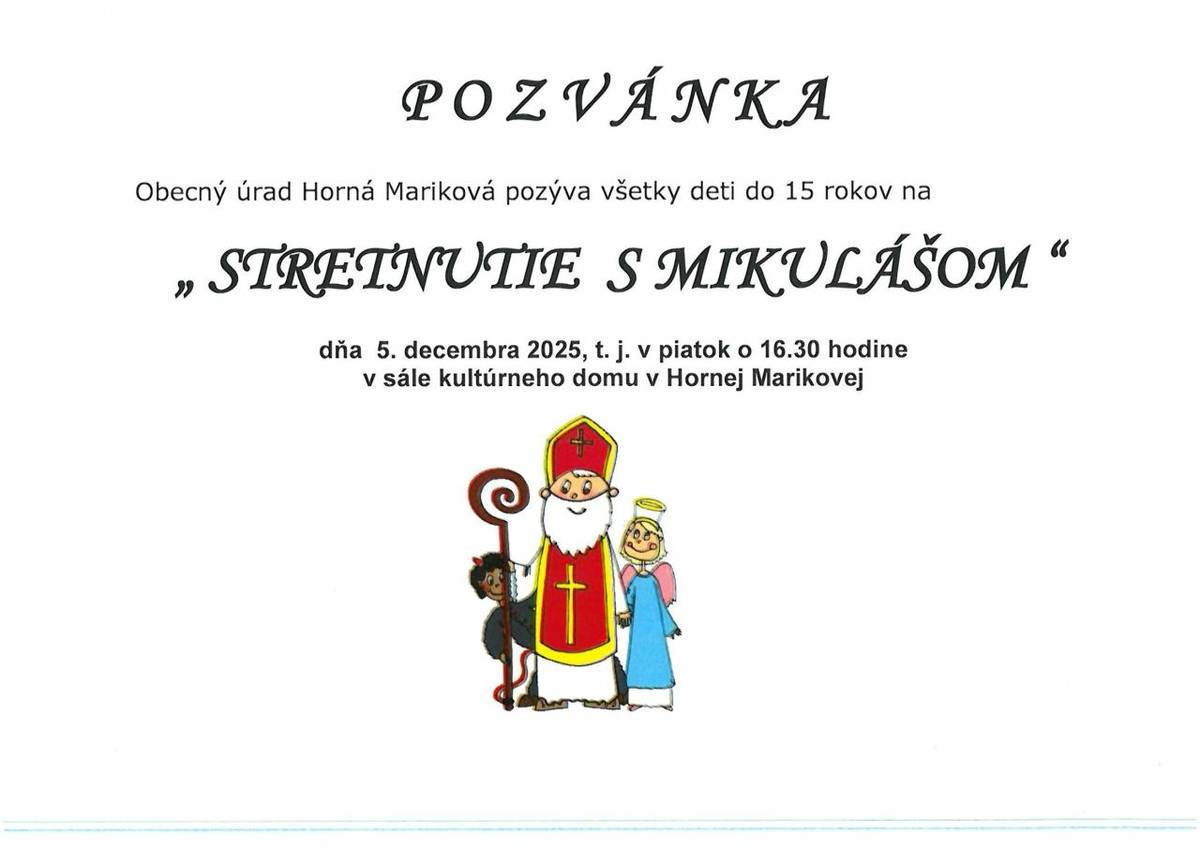 Stretnutie s Mikulášom 5.decembra 2025