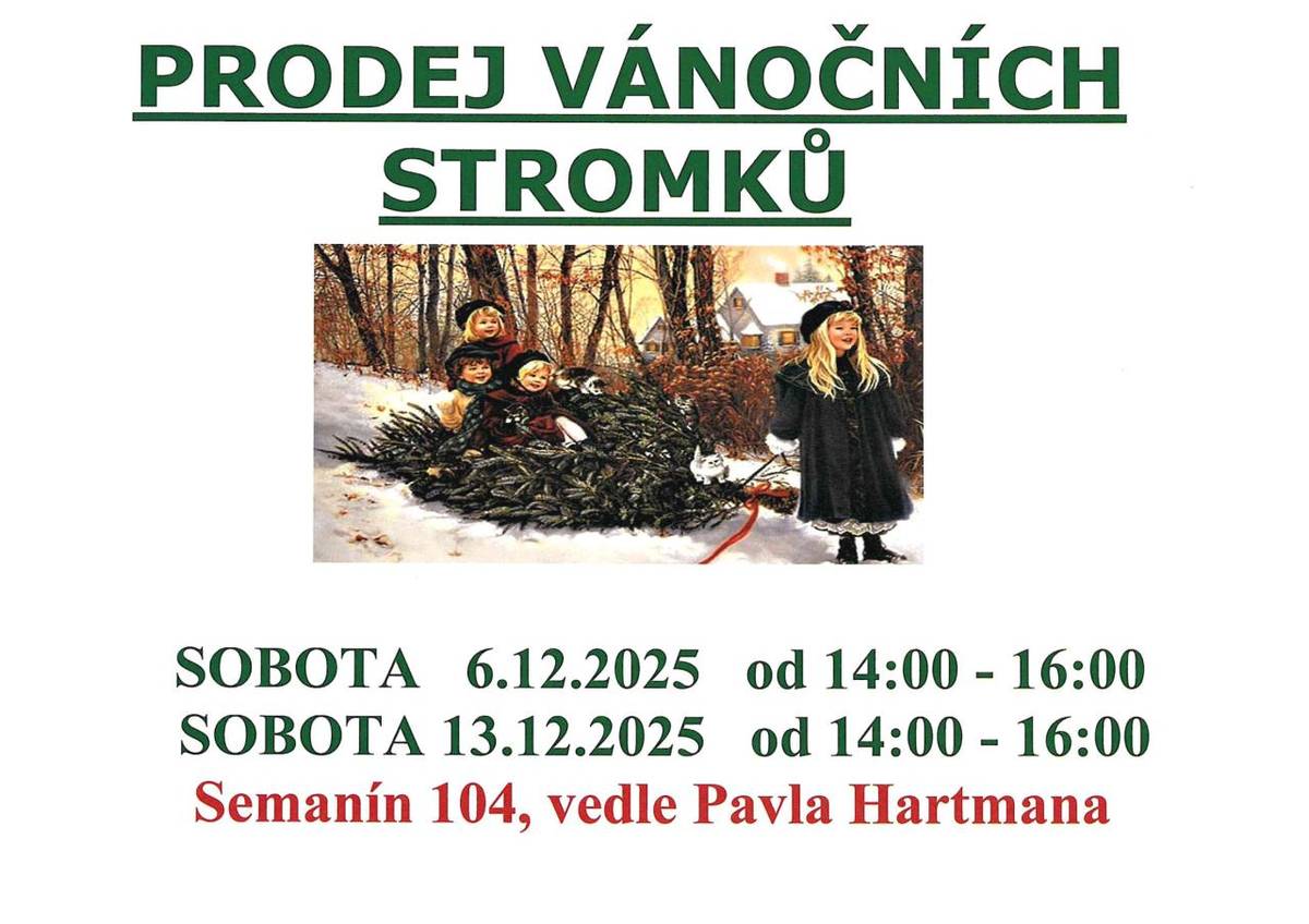 SOBOTA  6.12.2025 od 14:00 - 16:00  SOBOTA 13.12.2025 od 14:00 - 16:00