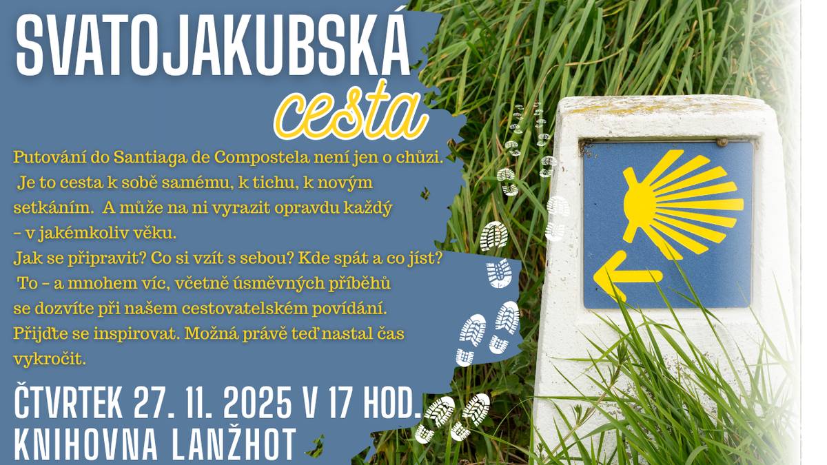 Vydejte se na Svatojakubskou cestu – alespoň v myšlenkách!  Putování do Santiaga de Compostela není jen o chůzi. Je to cesta k sobě samému, k tichu a novým setkáním.  Jak se připravit? Co si vzít s sebou? Kde spát a co jíst?  Pro více informací rozklikněte.