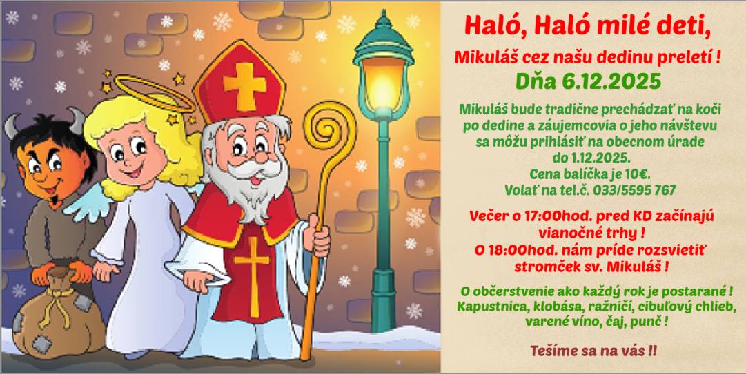 - 6. decembra 2025 (sobota)