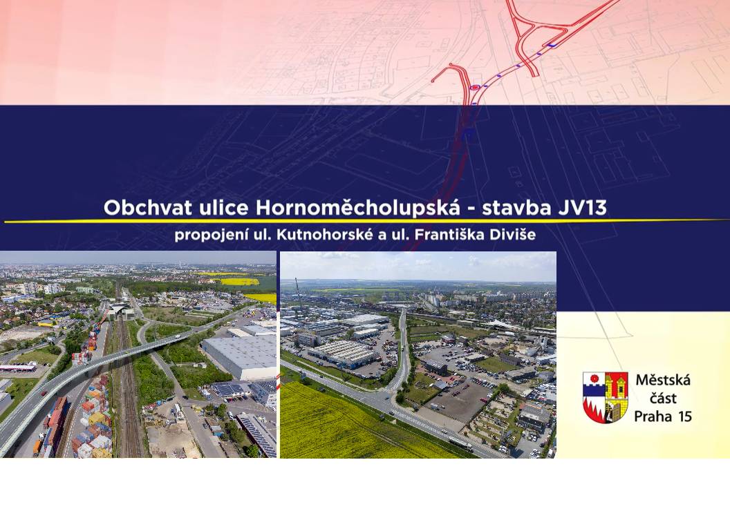 Magistrát hl. m. Prahy na návrh MČ Praha 15 před pár dny zahájil územní řízení na tuto stavbu. Složitá liniová stavba o délce ca 1,5km je členěna na 67 jednotlivých stavebních objektů, od vlastní komunikace a nového mostu přes železniční trať, napojení, chodníků, několika kilometrů cyklostezek, vodohospodářských staveb a dalších inženýrských sítí. Jde nejen o posun v tomto projektu, ale také další krok ve snaze zprovoznit chybějící silniční tranzitní síť včetně Hostivařské spojky a napojení na městský silniční okruh a Štěrboholskou spojku v Rybníčkách ještě v této dekádě. Stavba má také přímou návaznost na připravované P+R parkoviště, rekonstrukci žel. zastávky nádraží v Horních Měcholupech a propojovací komunikaci mezi ulicemi Za Zastávkou a K Měcholupům, jehož projektová dokumentace pro územní řízení by tak měla začít obratem po novém roce. O dalším vývoji Vás budeme informovat. Podoba stavby je také prezentována ve videu z roku 2022, kdy MČ Praha 15 o zahájení územního řízení Magistrát požádala. Video je ke zhlednutí na webových stránkách MČ Praha 15 ZDE. Michal Frauenterka, místostarosta městské části Praha 15 pro dopravu