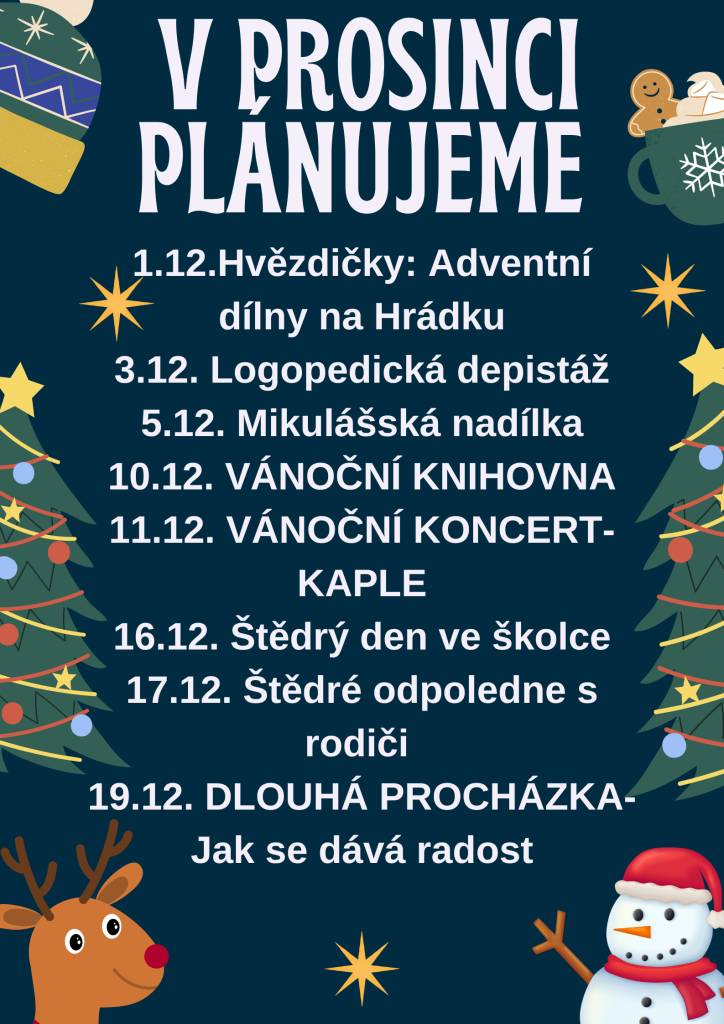 V prosinci se těšíme na tyto akce.