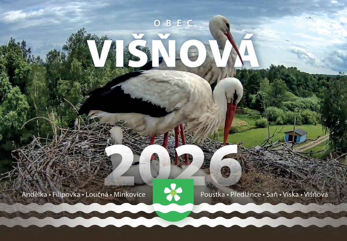 Na akci "Rozsvícení vánočního stromu ve Višňové" bude zahájen prodej kalendáře Obce Višňová na rok 2026. Letos můžete vybírat:  nástěnný měsíční               120,- Kč stolní týdenní                      120,- Kč