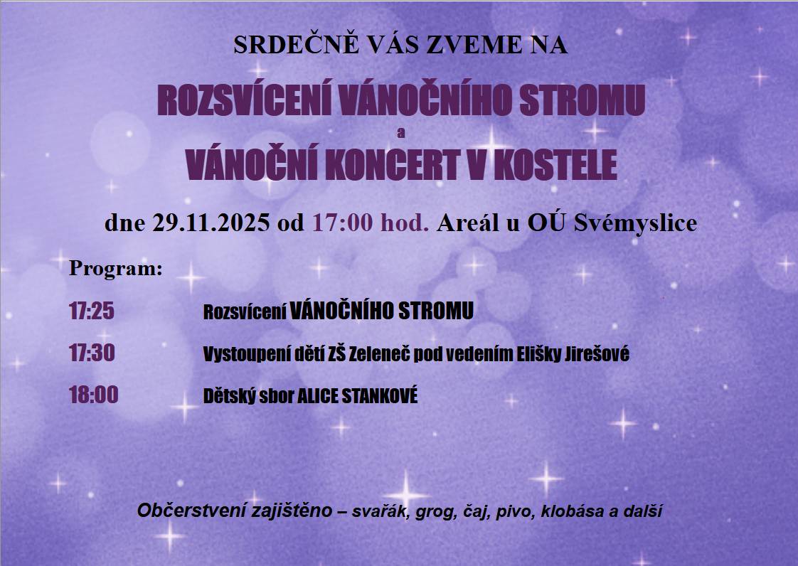 Rozsvícení vánočního stromku a ADVENTNÍ vystoupení dětí v kostele