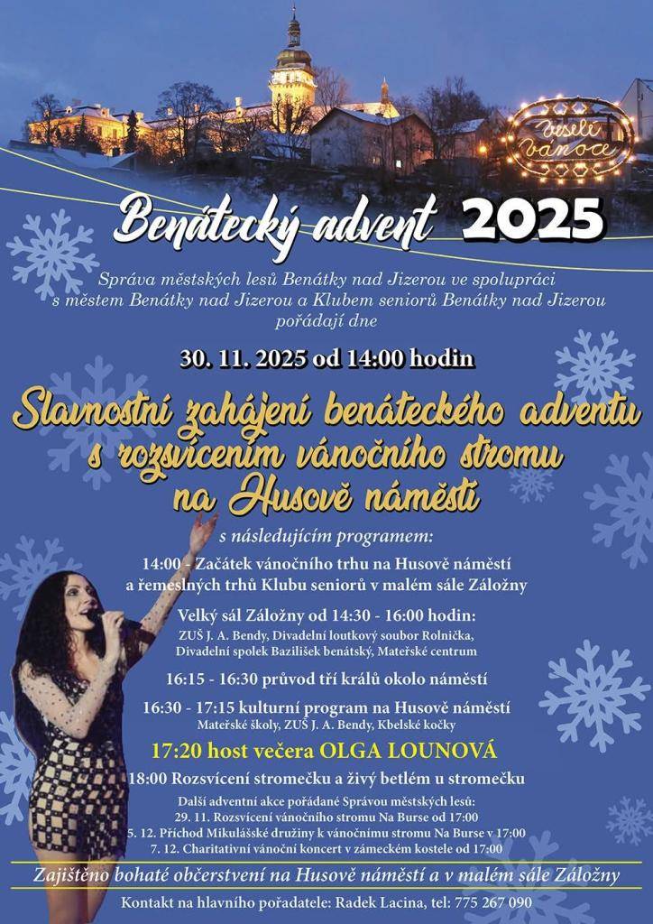 V sobotu i v neděli se můžete přijít podívat na rozsvícení vánočních stromků v Benátkách. Zároveň začíná i prodej vánočních stromků.