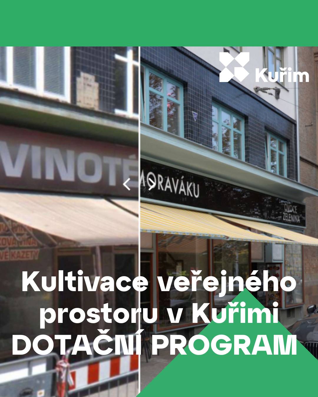 Město Kuřim vyhlašuje dotační program Podpora reklamního označení provozoven 2026. Cílem je kultivace veřejného prostoru a sjednocení vizuální podoby provozoven. Podnikatelé mohou žádat o podporu na grafický návrh, výrobu a instalaci označení. Výše dotace je 5 000–50 000 Kč, spoluúčast minimálně 20 %. Žádosti lze podávat od 1. 12. 2025 do 30. 9. 2026. foto: Veronika Rút, kultivace prostoru v Brně Více info: http://www.kurim.cz/reklama