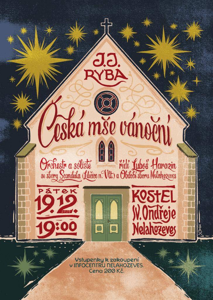 V předvánočním čase Vás zveme do kostela sv. Ondřeje v Nelahozevsi na Českou mši vánoční  (J. J. Ryba).