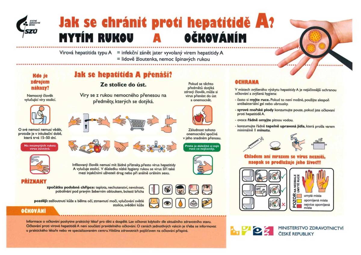 Obec Ejpovice informuje občany o doporučeních Ministerstva zdravotnictví ČR týkajících se prevence šíření virové hepatitidy A a dalších infekčních onemocnění během adventních a vánočních trhů a akcí.