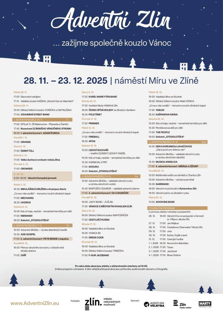Adventní Zlín včetně dalších akcí