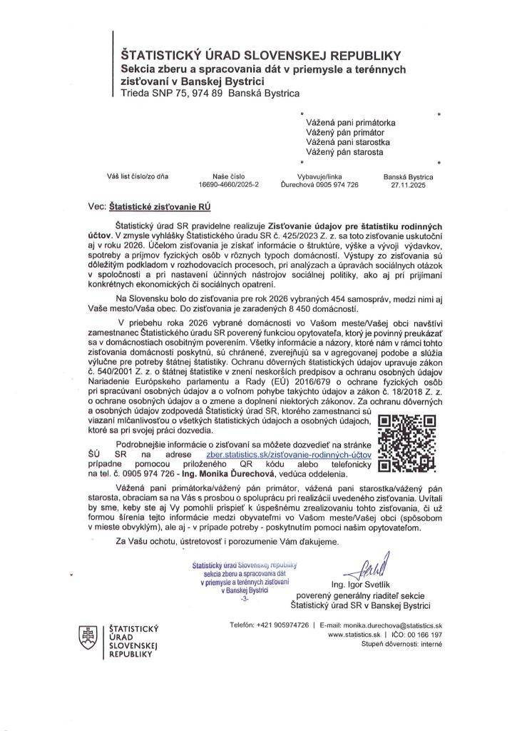 Štatistické zisťovania RÚ