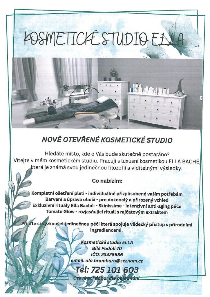 Nově otevřené kosmetické studio v Bílém Podolí