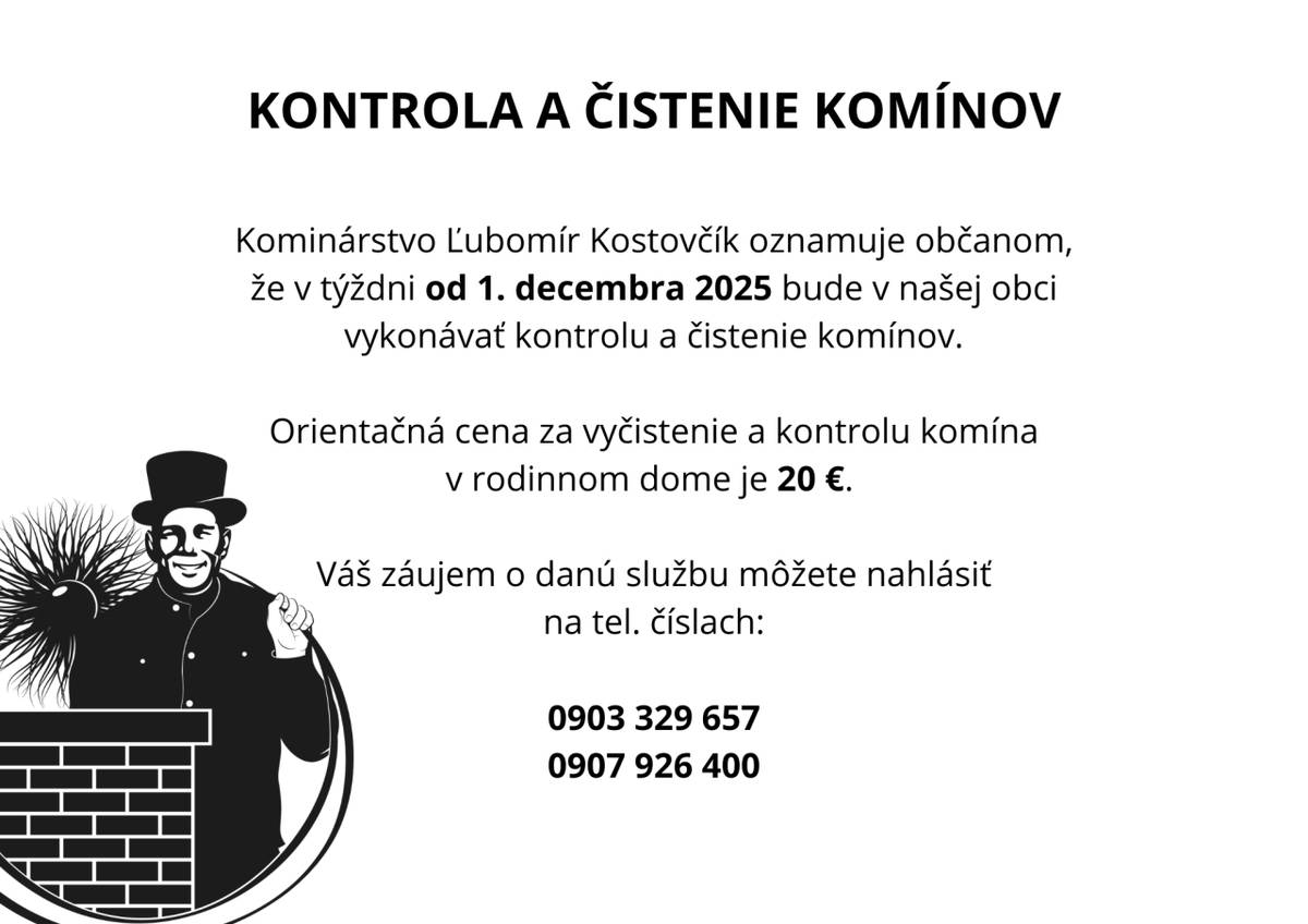 od 1. decembra 2025. Viac informácií na plagáte.