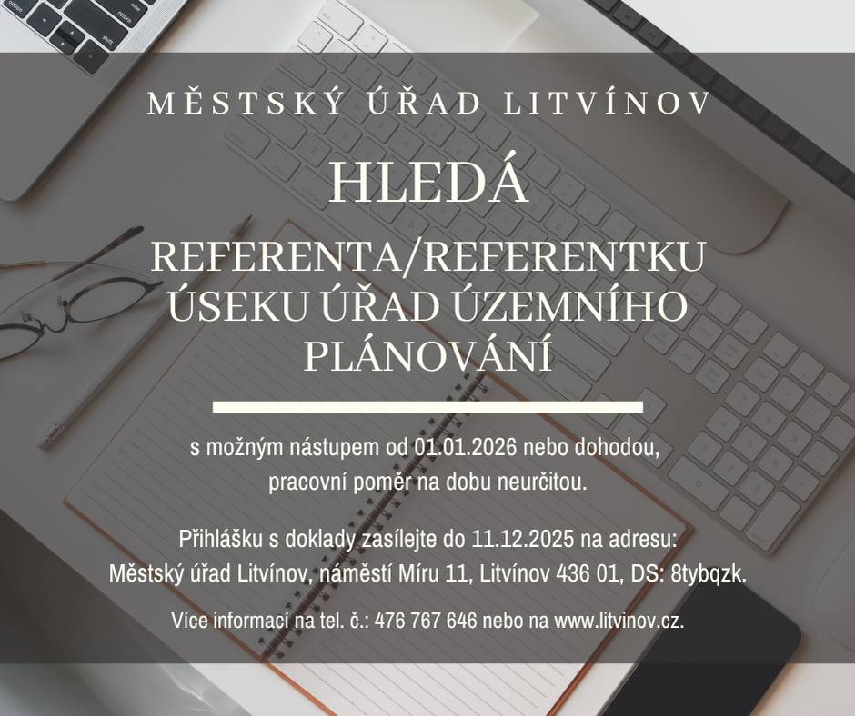 Nabízíme pracovní příležitost na pozici:   ➡️referent/ka úseku Úřad územního plánování.       Podrobné informace včetně popisu pozice a požadavků na uchazeče najdete na webových stránkách města:👇🏻   https://www.mulitvinov.cz/vismo/zobraz_dok.asp?id_ktg=19814&n=vyberova-rizeni&p1&fbclid=IwY2xjawOXvSlleHRuA2FlbQIxMABicmlkETFRb1Z0TDRpRXU5T1F6MXI1c3J0YwZhcHBfaWQQMjIyMDM5MTc4ODIwMDg5MgABHlqebvyTOwg1IpPL7mRcj_M9yUUmvGVU_jnaSkwaqitr--IczFgJ1PuoJ6-N_aem_0VJthFjkoKq8vLxFR0JGOg