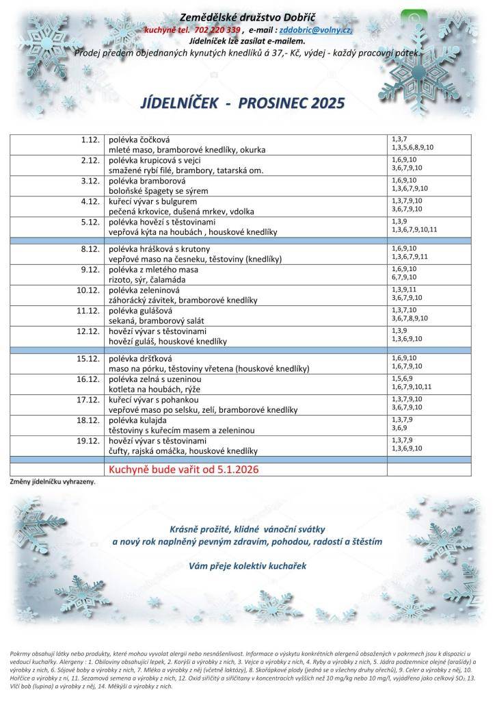 Jídelníček 12/2025