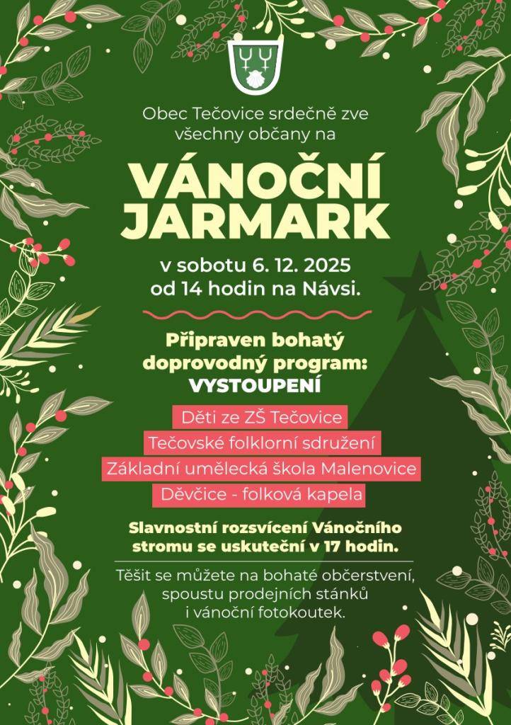 Opět po roce Vás srdečně zveme na Vánoční jarmark tentokrát v sobotu 6.12.2025 již od 14:00 hodin.   Přijďte se s námi naladit na Vánoční atmosféru.  Tešíme se na Vás.