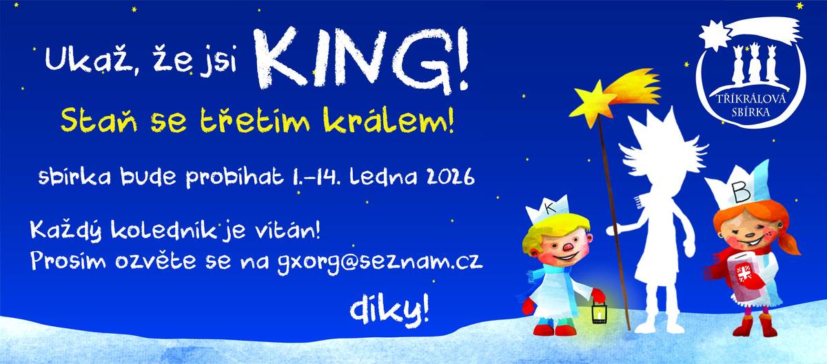 Sdílíme nabídku k účasti v tříkrálové sbírce, která bude tradičně probíhat i v naší obci a osadách v prvních 14 dnech ledna 2026.