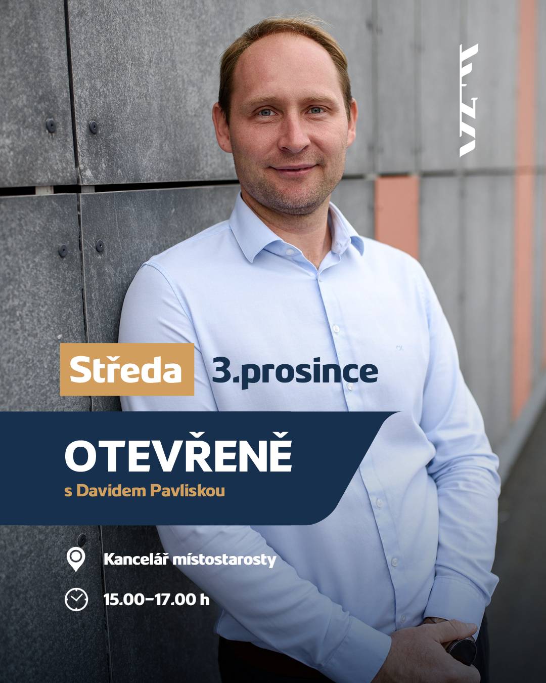 Přijďte si popovídat – bez formalit, otevřeně a napřímo. Místostarosta David Pavliska vás zve k sobě do kanceláře na přátelskou debatu o čemkoli, co vás ve Frýdlantu trápí, zajímá nebo těší.  Chcete se na něco zeptat? Máte nápad nebo podnět? Nebo si jen chcete popovídat o tom, jak to ve městě chodí?  📍 Kde? Kancelář místostarosty, Městský úřad, Náměstí 3 (druhé patro)  🗓️ Kdy? 3.12.2025