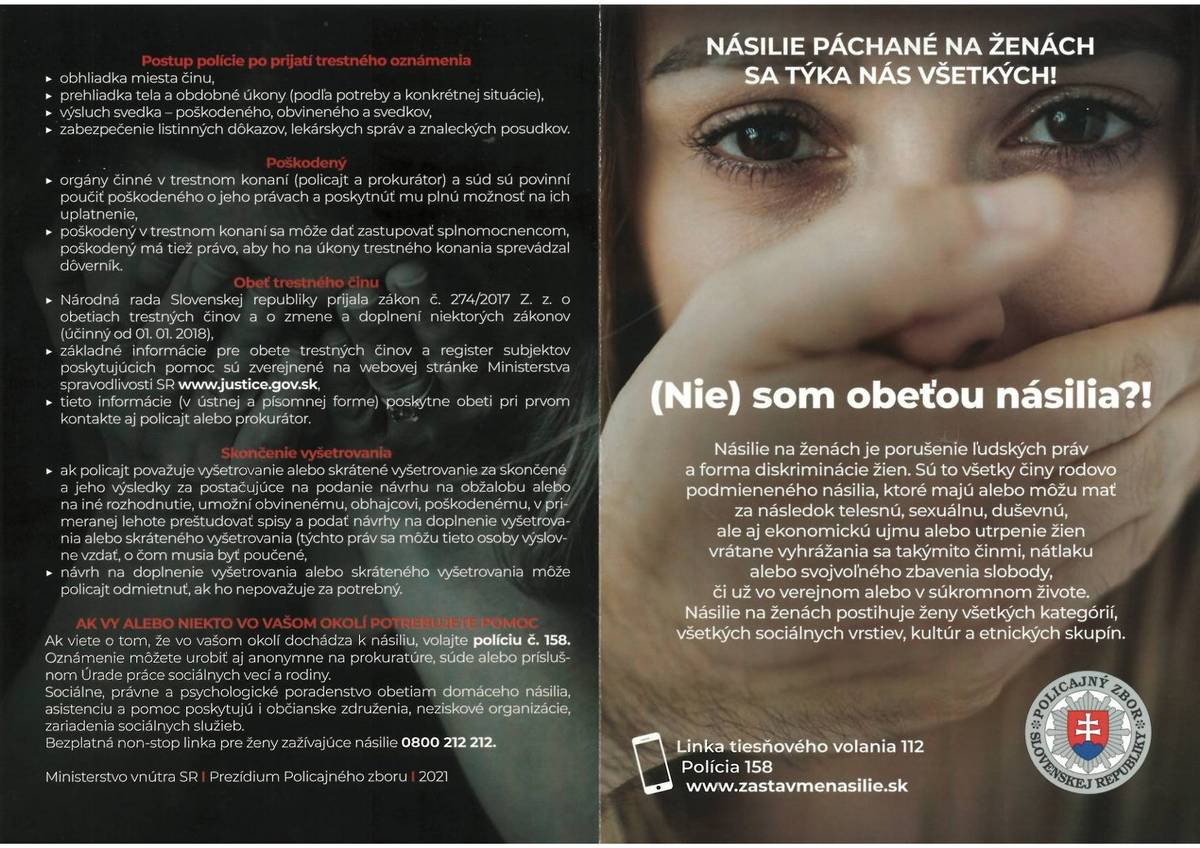 Pri príležitosti Medzinárodného dňa eliminácie násilia páchaného na ženách chceme zvýšiť informovanosť o formách násilia, možnostiach pomoci a právnej ochrane obetí. Veríme, že spoločnými silami dokážeme vytvoriť bezpečnejšie a citlivejšie prostredie pre všetky ženy a dievčatá.