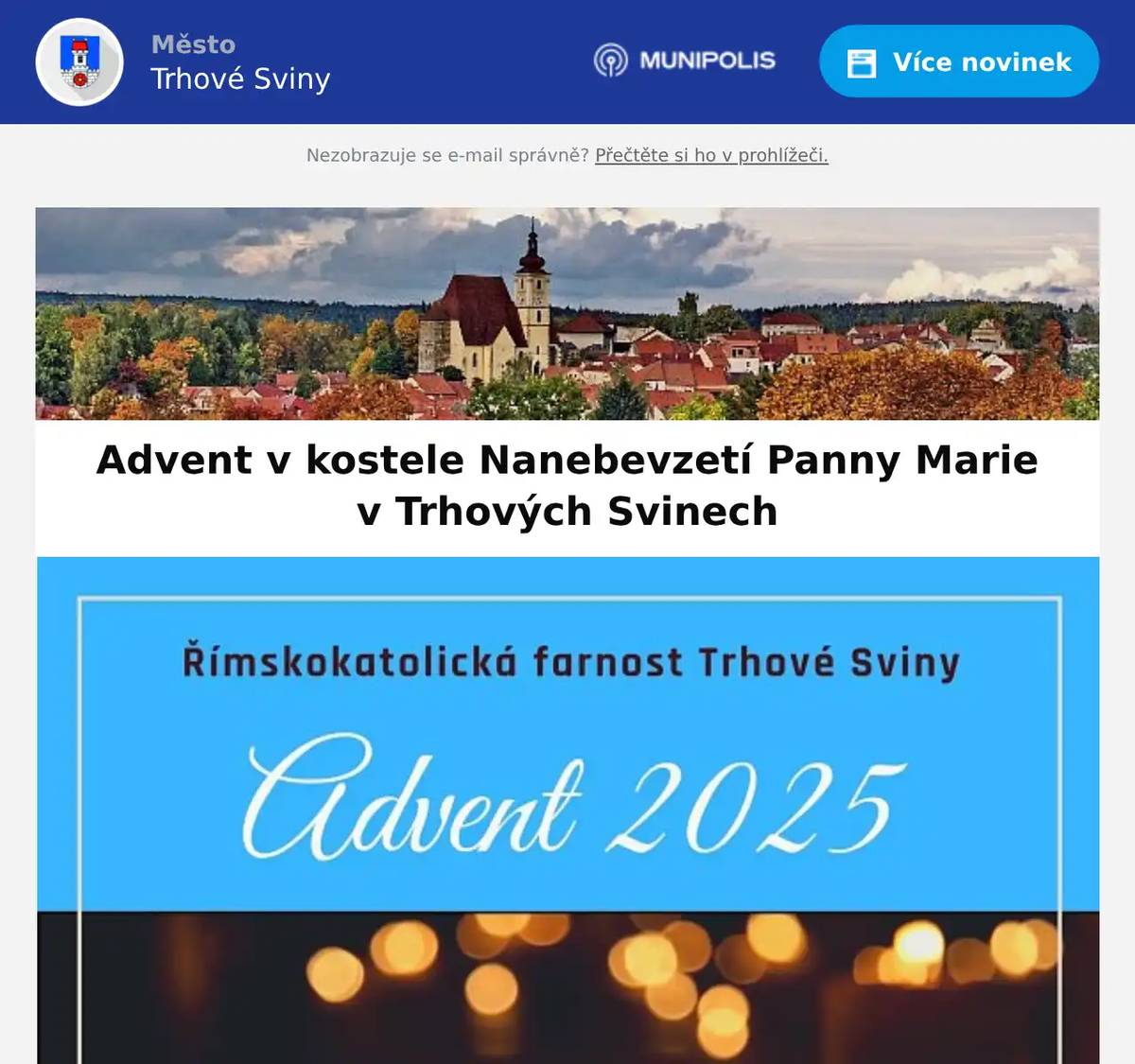 Přejeme Vám pokojné prožití doby adventní.