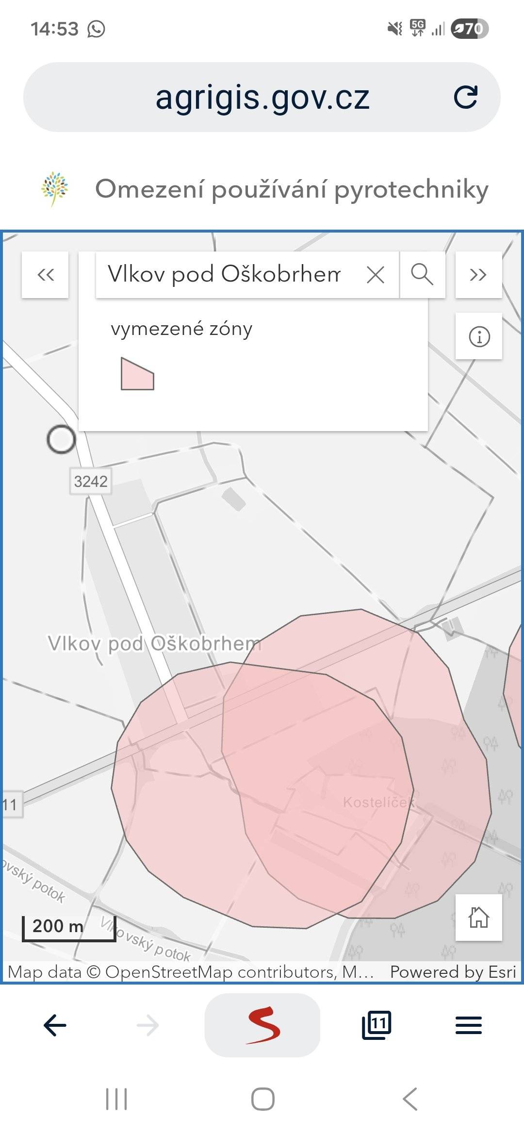 Vážení občané dle přiložené mapy je v místech růžového zabarvení zakázáno odpalování zábavné pyrotechniky.