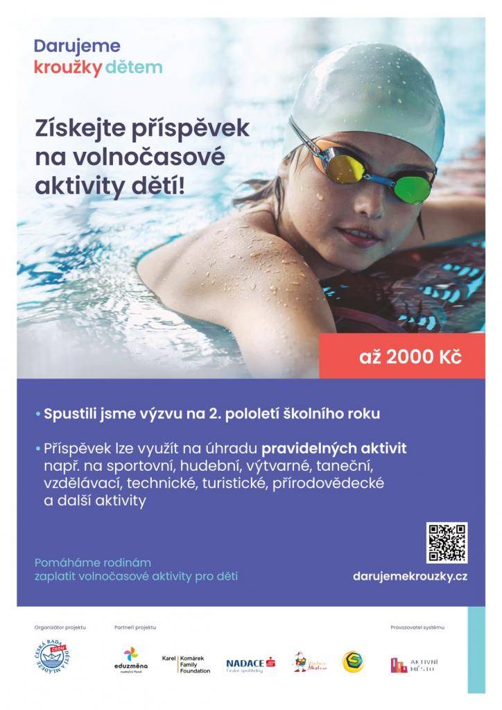 Více informací na www.darujemekrouzky.cz nebo u ředitelky školy.