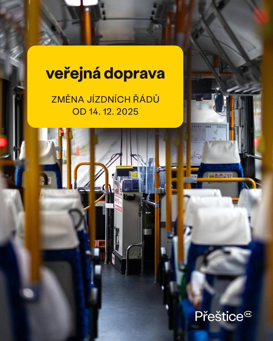 Informujeme o zavedení nového posilového spoje na trase Přeštice-Plzeň. Autobusový spoj od 14. prosince 2025 pojede:  v 7:42 z Přeštic do Plzně na Bory zpět je autobus veden v 10:47  Jízdní řád v příloze.