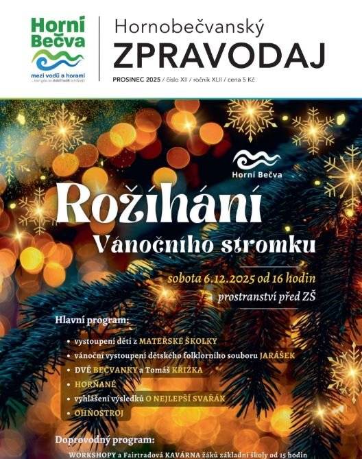 Přejeme vám poklidný advent! Připravili jsme pro vás prosincové vydání zpravodaje. Těšit se můžete na 36 stran plných informací, pozvánek a zároveň s tím i pár tipů na vánoční dárek. Příjemné čtení!
