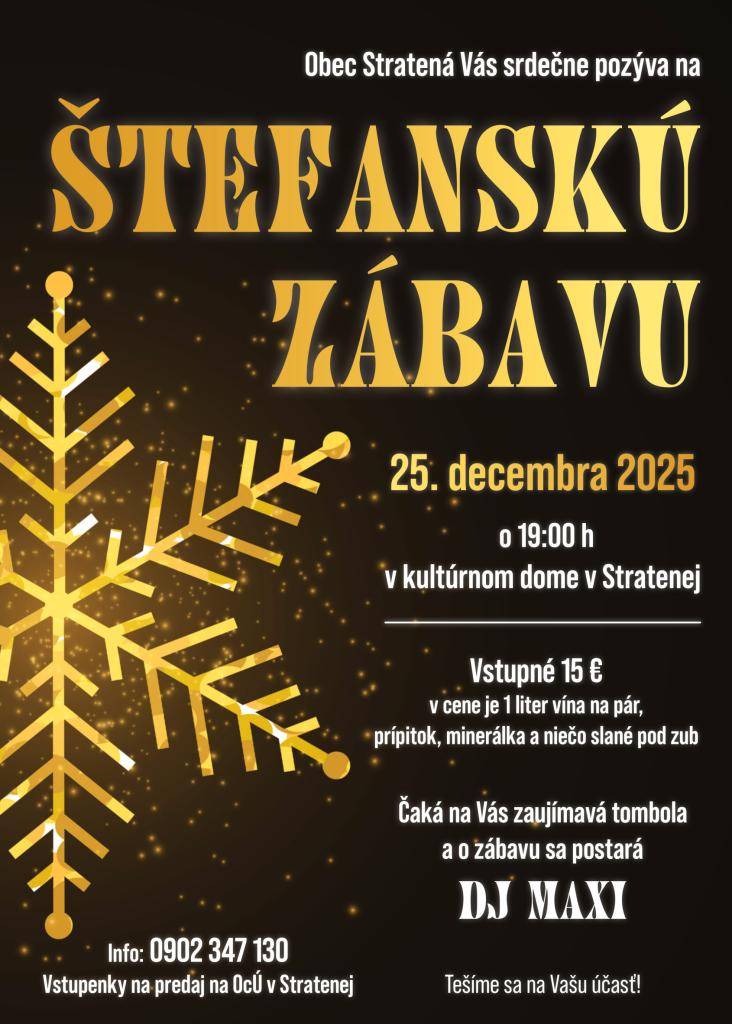 Pozvánka na Štefansku zábavu