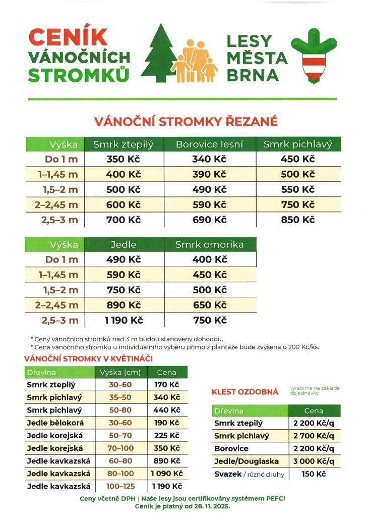 Lesy MB oznamují, že ve čtvrtek 11. 12. od 8 do 16 hod. se  budou v Ekodvoře prodávat vánoční stromky.